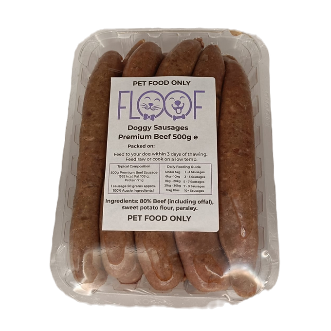 Beef Sausages 500g Dog Food