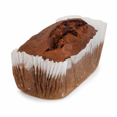 Loaf of Britts Organic Spelt Banana Bread on a white background