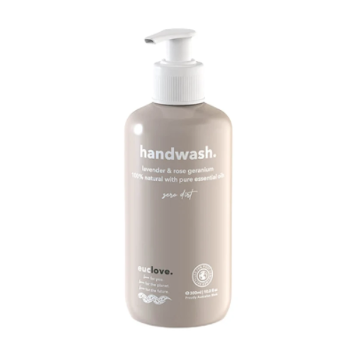 Euclove Hand Wash Lavender & Rose Geranium 500ml on a white background