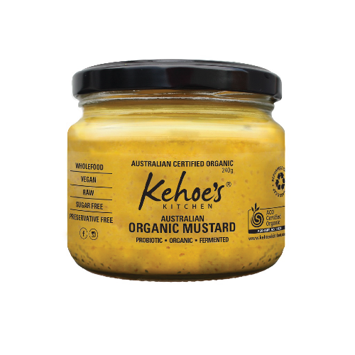 Kehoe's Kitchen Australian Organic Mustard on a white background.