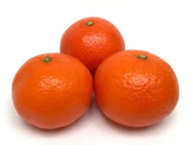 Three mandarins on a white background