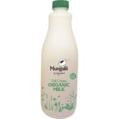Mungalli Organic Milk bottle on a white background