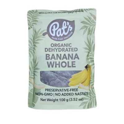 Organic Banana Whole packet on a white background