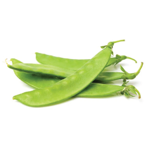 Green Snow pea pods on a white background