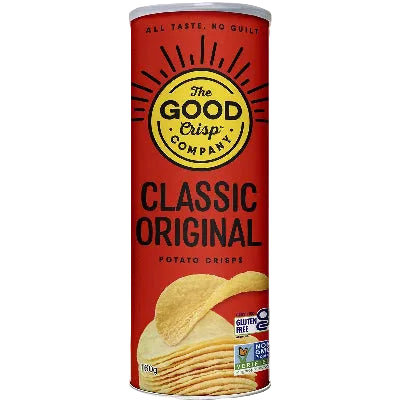 The Good Crisp Company Original Potato Chips on a white background.