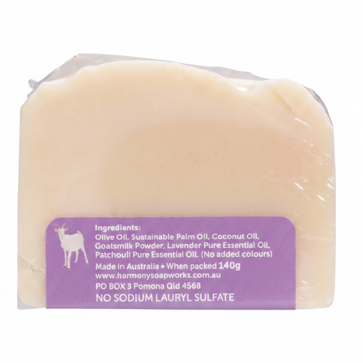 Goat's Milk Soap Lavender & Patchouli 140g back