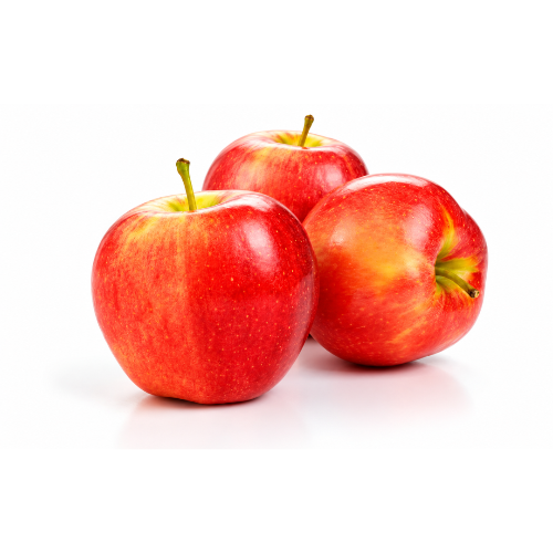 Three Southern Bliss Apples on a white background