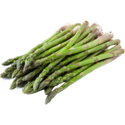 Bunch of green asparagus on a white background