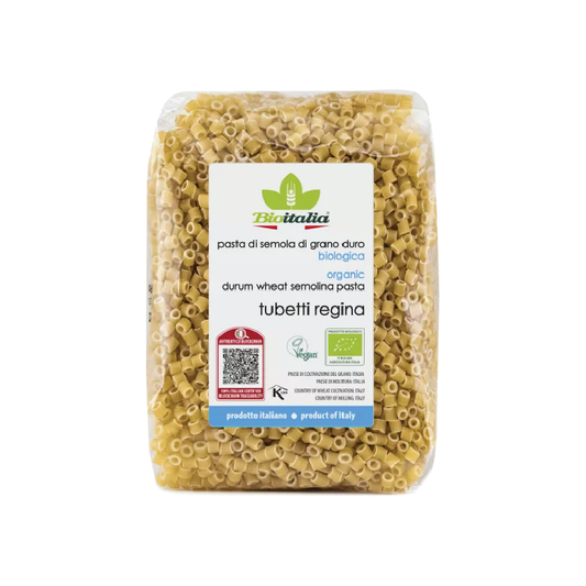Bioitalia Tubetti Regina Pasta 500g package white background
