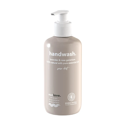 Euclove Hand Wash Lavender & Rose Geranium 500ml on a white background
