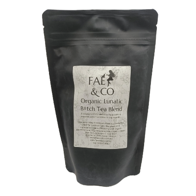 Fae&Co Organic Lunatic B#tch Tea on a white background