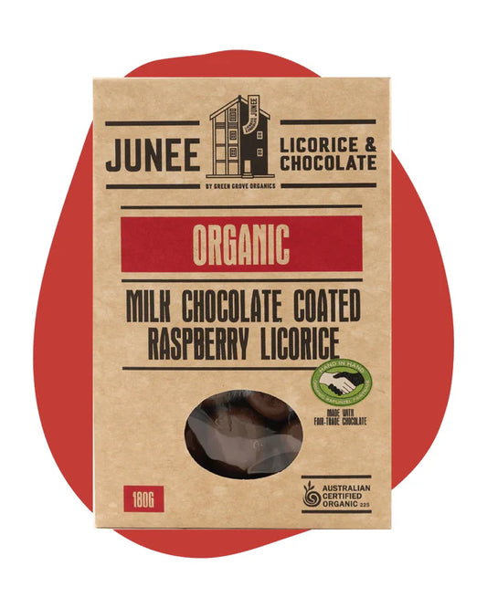 Milk Chocolate Raspberry Licorice 180g