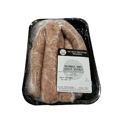 Organic Macadamia Honey Chicken Sausage 500g