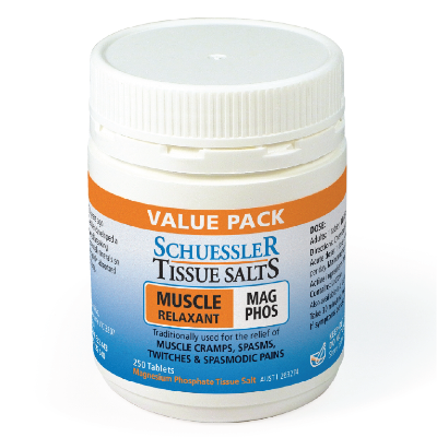 Schuessler Tissue Salts Muscle Relaxant container on a white background