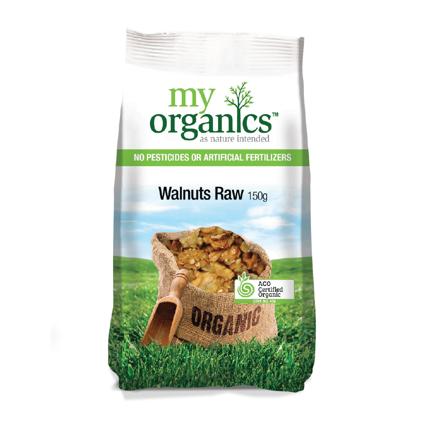 My Organics Walnuts Raw bag on white background