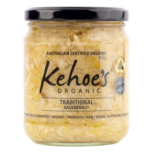 Kehoe's Kitchen Traditional Sauerkraut on a white background.