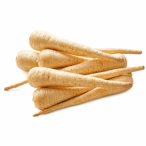 Parsnips on a white background