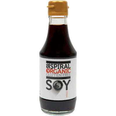 Spiral Foods Organic Soy Sauce on a white background