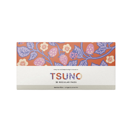 Tsuno Bamboo Pads Regular Winged and Ultra Thin 30pk on a white background