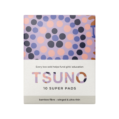 Tsuno Bamboo Super Pads 10pk on a white background