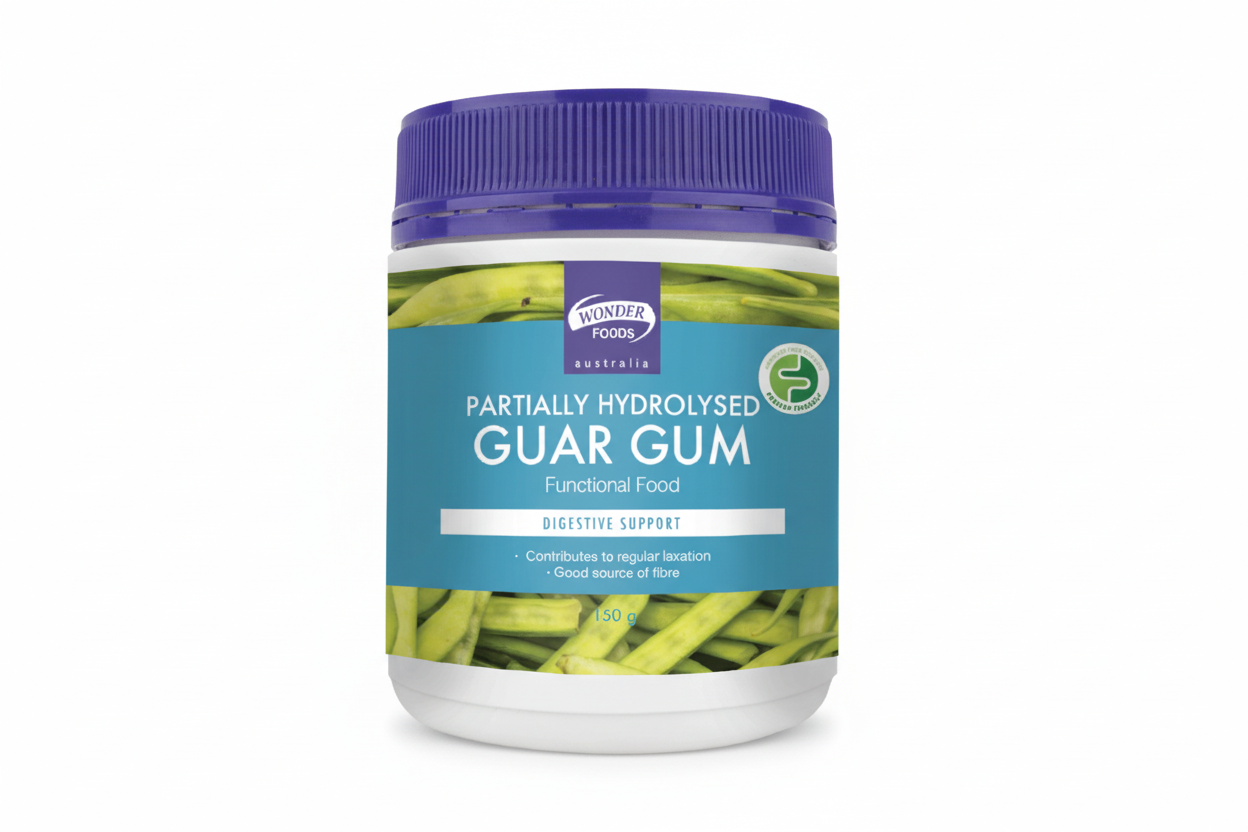partially hydroloproteinsed guar gum