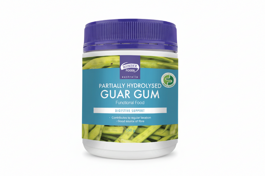 partially hydroloproteinsed guar gum